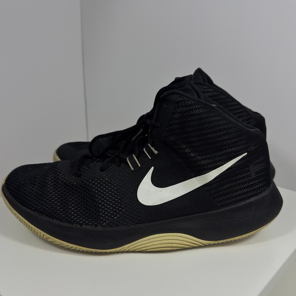 Nike Air Precision Basketball Shoes Mens Size 11 Black White High Top Sneaker - Picture 1 of 16